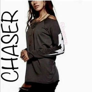 NWT CHASER Cold Shoulder Lightning Shirt